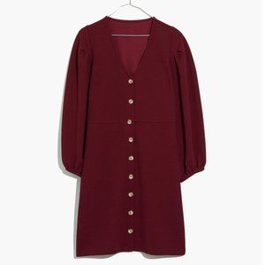 Madewell Texture & Thread Crepe Balloon-Sleeve Dress, Size M